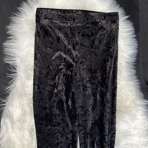 Black Crushed Velvet Leggings
